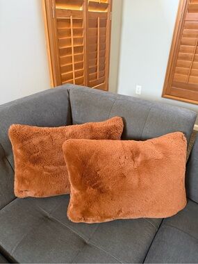 Magaschoni Home Faux Fur Lumbar Throw Pillows